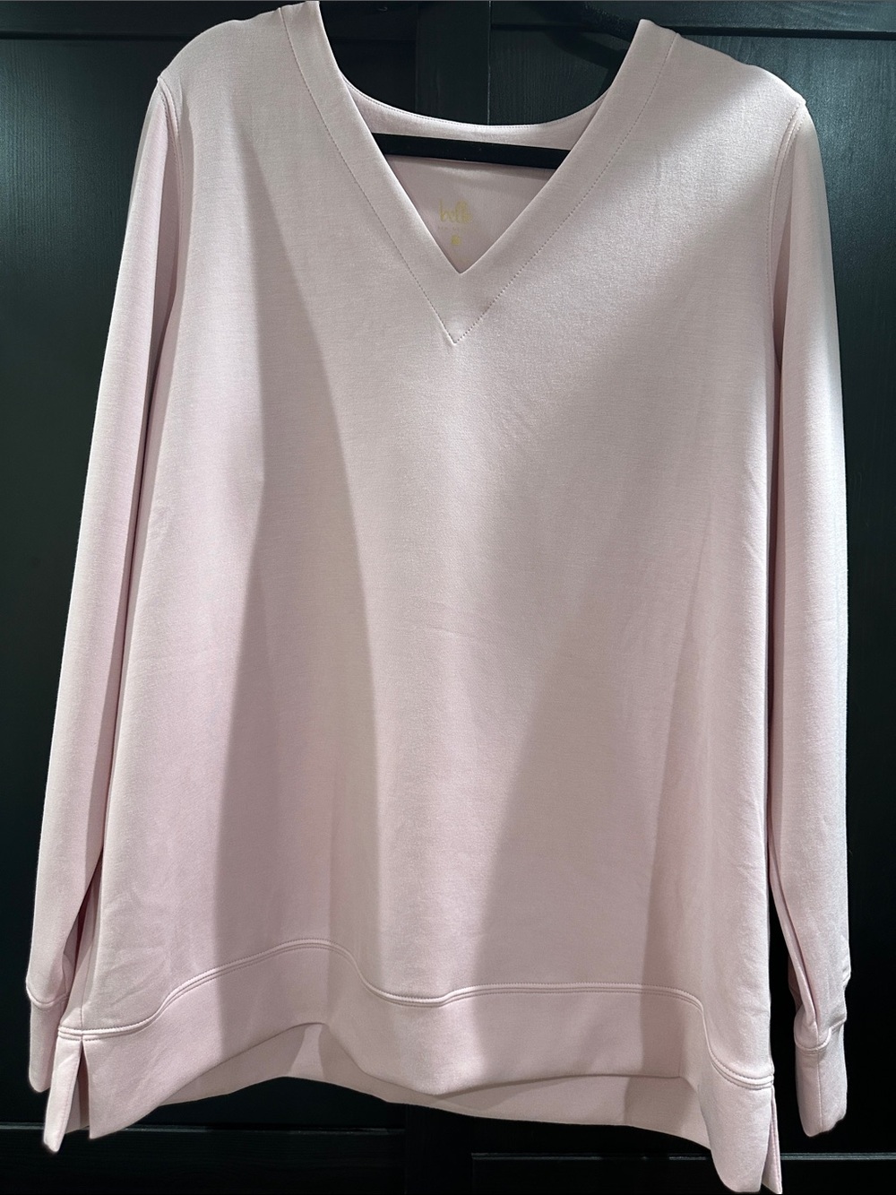 Belle by Kim Gravel Pale Blush V-Neck Sweater